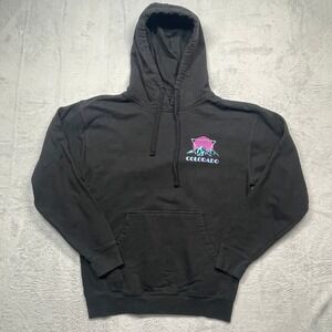 Colorado Retro Mountain Aksels Hoodie Men Large Black Graphic Synthwave Pullover